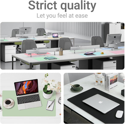 Leather Desk Mat,Desk Pad,Desktop Mat,Waterproof Mat for Desktop, Keyboard and Mouse,Leather Mouse Pad Protector Office Home,30"X 14"(M-Beige)