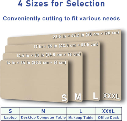 Leather Desk Mat,Desk Pad,Desktop Mat,Waterproof Mat for Desktop, Keyboard and Mouse,Leather Mouse Pad Protector Office Home,30"X 14"(M-Beige)